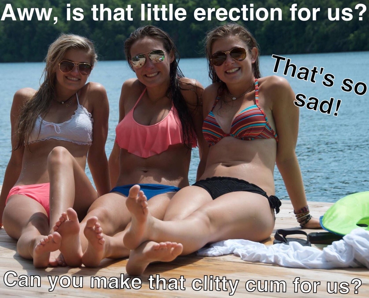 Limp dick. Summer photo with caption. Photo and caption Template.